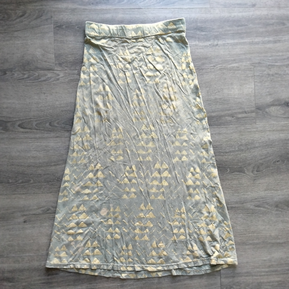Thief & Bandit Handpainted Handmade in Halifax Canada Maxi Pull On Green Skirt S - Picture 3 of 11